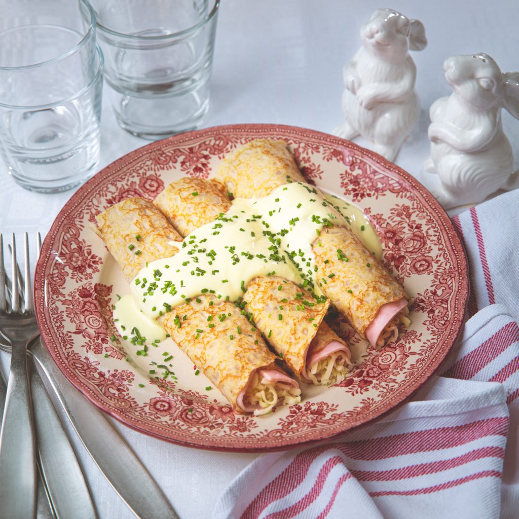 Bild på tallrik med Crêpes Benedict